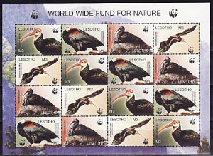 Лесото, 2004, Красноклювый ибис, WWF, лист